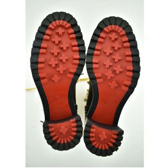 Christian Louboutin Yetita 70 Black Calf Leather Shearling Heel Combat Boot 35 - Picture 12 of 12